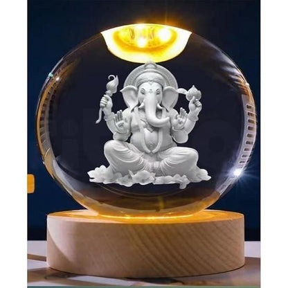 Ganesh Crystal LED Lamp – Spiritual Decorative Night Light
