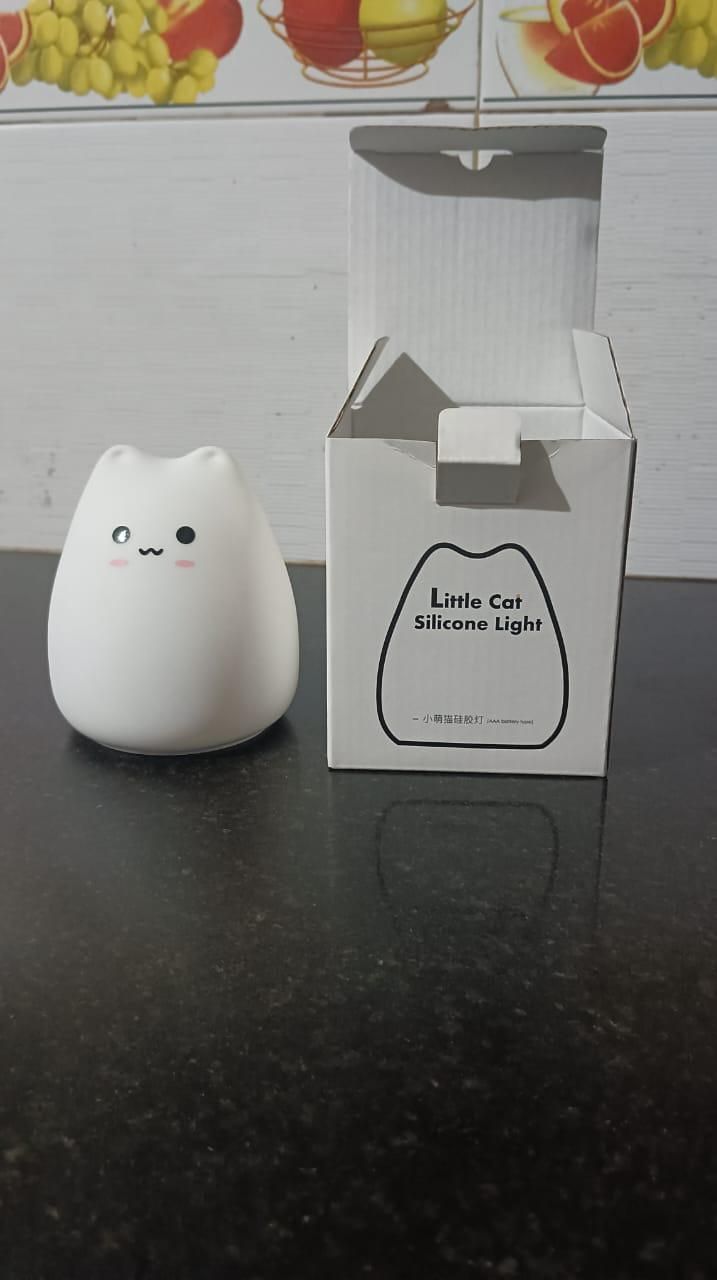 Little Cat Silicone Night Light – Cute LED Lamp for Kids Bedroom