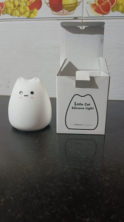Little Cat Silicone Night Light – Cute LED Lamp for Kids Bedroom