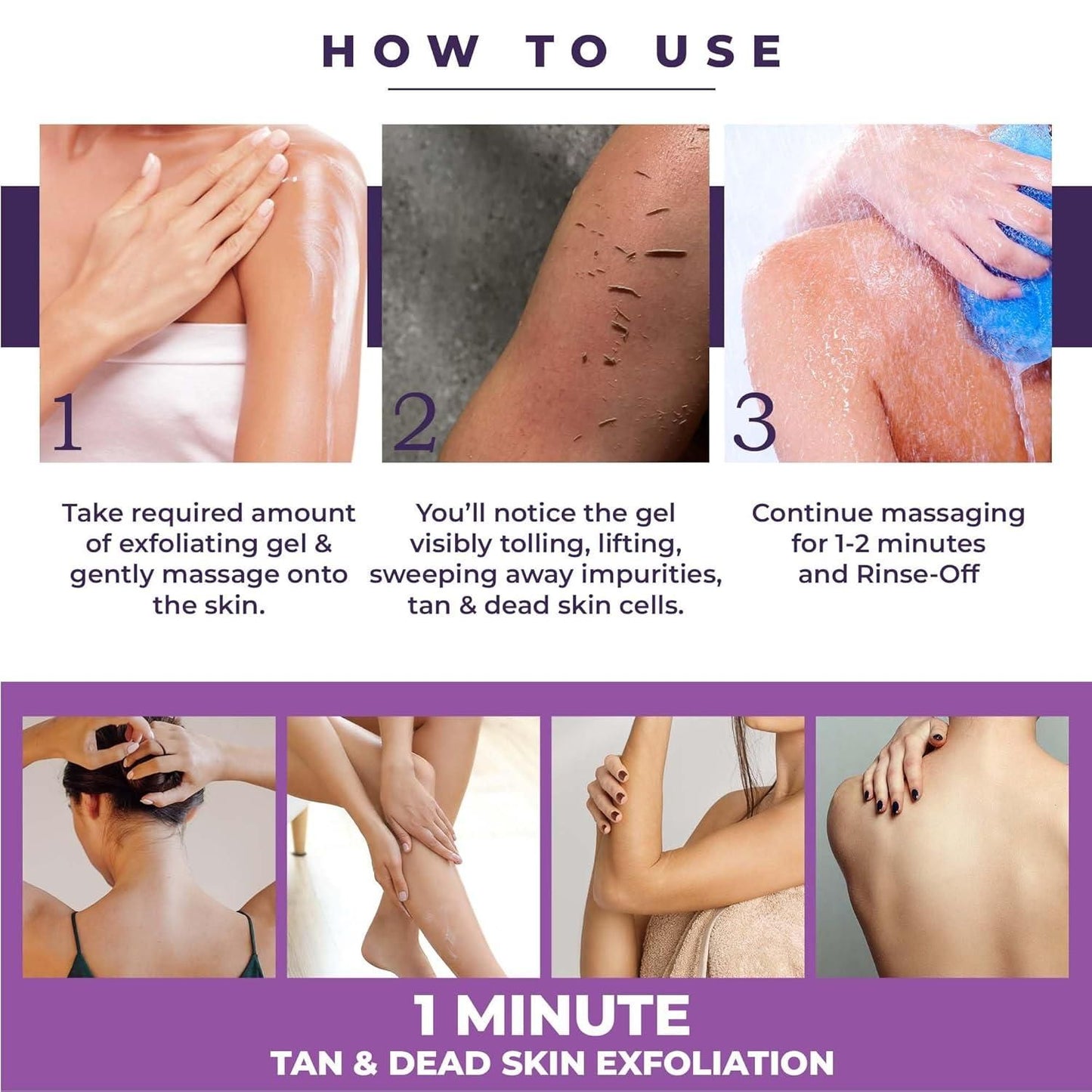 Instant Tan Removal Exfoliating Gel – Dead Skin Remover with Lactic Acid & Niacinamide (Pack of 2)